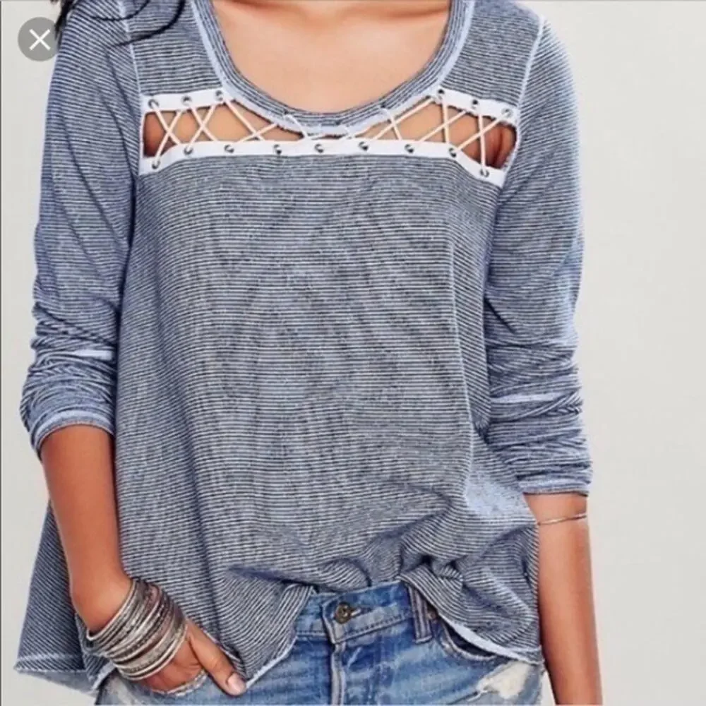 FREE PEOPLE Lacey Love Striped Top S